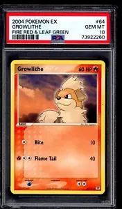 PSA 10 Growlithe 2004 Pokemon Card 064/112 Fire Red & Leaf Green - Picture 1 of 1