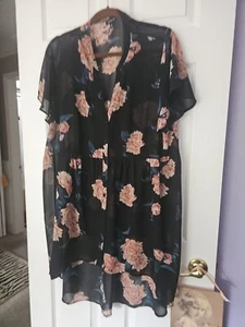 Torrid Women’s Sheer Button Hi Low Blouse Peplum Style Size 2 So Gorgeous - Picture 1 of 8