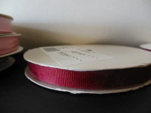 10 yards wine colored grosgrain Ribbon, 3/8" wide, 100% polyester, MADE IN USA - Picture 1 of 2