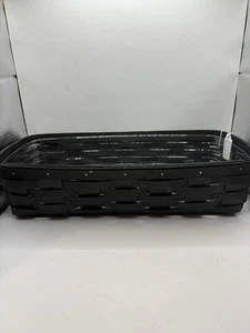 Longaberger Black Bread Basket W/protector - Picture 1 of 5