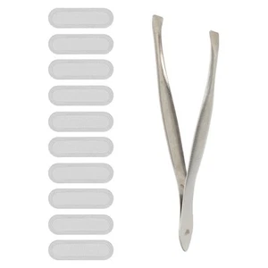 10 Pcs 0.63"x0.2" Téléphone Antipoussière Net Autocollant Haut-Parleur Housse avec Pince Argent - Photo 1 sur 7