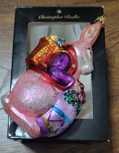 Christopher Radko Conejo de Pascua Conejo Adorno de Navidad 7" de Alto Rosa Púrpura - Imagen 1 de 7