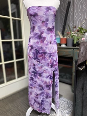 Vestido tubo Urban Outfitters púrpura floral delantero abertura alta para mujer talla XL (z) Foto 1 de 4