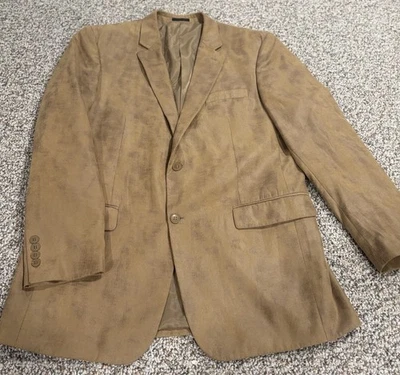 Andrew Fezza Men's Sport Coat Size 44L Beige Baxter Line Blazer Jacket Suede - Image 1 of 4