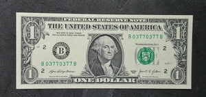 F-3007B 2021 SERIES, $1.00 DOLLAR, FEDERAL RESERVE NOTE 2 B NEW YORK MINT. - Picture 1 of 2