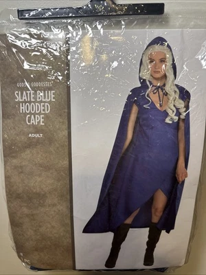 Dioses y Diosas Pizarra Azul Capucha Capa Adulto Disfraz Halloween Talla Estándar Foto 1 de 4