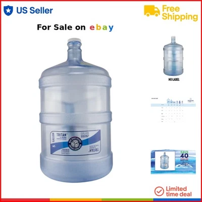 BPA Free Plastic Water Bottle 5 Gal Reusable Lightweight Durable for Water - Image 1 of 4