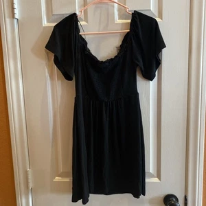 I Love It Little Black Dress Crinkle Elastic Bodice EUC Women S Pockets EUC H-1 - Picture 1 of 14