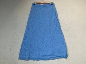 LL Bean Womens Size 8 Classic Fit blue Skirt 100% Linen Cut A See Pics - Picture 1 of 10