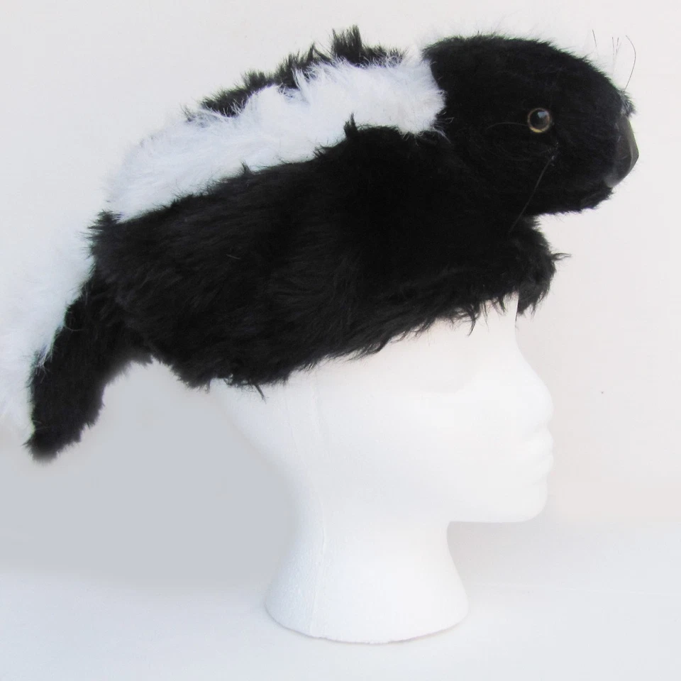 Daniel Boone Davey Crockett SKUNK HEAD FUR TAIL HAT 山人 Coon 皮帽 — 第 1/1 张图片