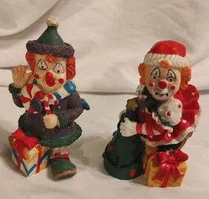 Vintage Weihnachten bunte Mini Clowns 2 im Set unter 4 in groß süß - Bild 1 von 3