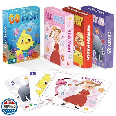 Kids Card Games, Go Fish, Old Maid, Memory Match and Crazy 8s, Go Fish Card G - Image 1 of 4