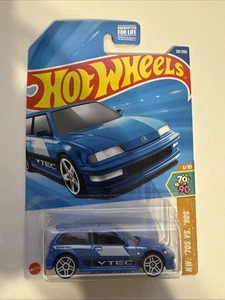 Honda Civic EF-VTECH-HW años 70 vs 90 Hot Wheels '90 - azul NUEVO - Imagen 1 de 3