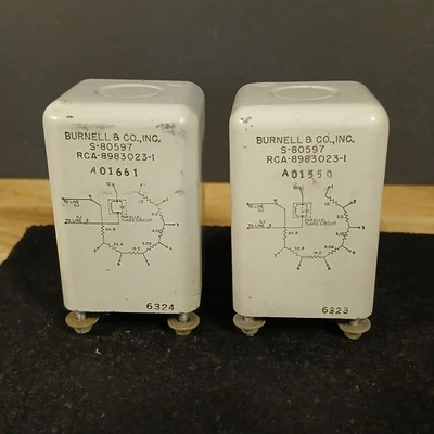 Matching Pair 1950's RCA 8983023-1 Audio Input Transformers Brass Hardware 1.5" - Image 1 of 4