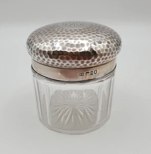 Antiguo tocador de vidrio cortado de plata esterlina ALBERT BARKER "EJC" - Imagen 1 de 24