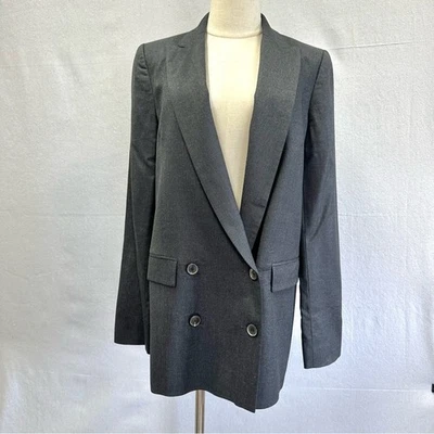 Blazer Zara Mujer Estudio Doble Pecho Lana Gris Talla Mediana Ropa Hombre Foto 1 de 4
