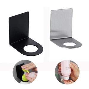 Stainless Steel Soap Bottle Holder Wall Mounted Metal Hook Free of Punch - Picture 1 of 14