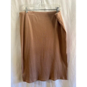 Time & Tru Ribbed Camel Midi Skirt – XL (16–18) - Picture 1 of 5