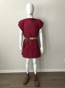 Roman Legionary Soldier Centurion Red Linen Tunic Legate Tribune Legion Auxilia - Picture 1 of 2
