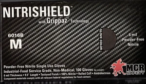 disposable Nitrile GLOVES Black 12" 6mil Box 100 Size M Single Use NEW MCR Safet - Picture 1 of 6