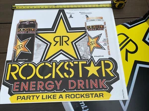 "10 enormes calcomanías adhesivas de bebidas energéticas Rockstar de 26"" logotipos nuevas en caja garaje Mancave" - Imagen 1 de 3