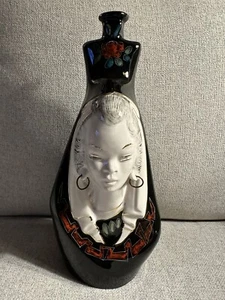 Marcello Fantoni Attr. MCM Figural Female Face Pierced Earrings Bottle Vase 50s - Picture 1 of 10