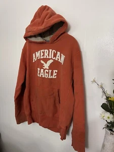 American Eagle L Orange Hoodie Vintage Cotton Heavy - Picture 1 of 7