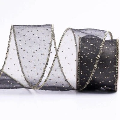 10 Yards Polka Dot Yarn Ribbon Webbing DIY Bow Hair Flower Wrapping Accessories - Image 1 of 4