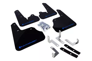 Rally Armor (MF22-UR-BLK/BL) UR Black Mud Flap w/ Blue Logo for 12+ Impreza - Picture 1 of 2