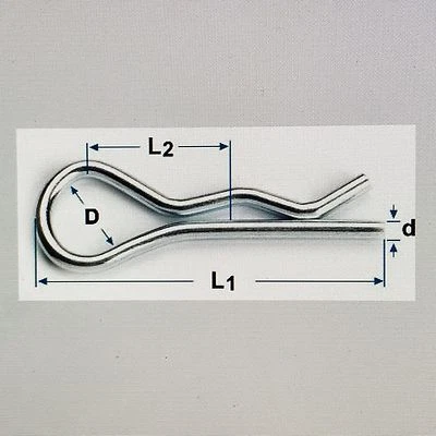 MADE IN ENGLAND R CLIP SPRING COTTER HAIR PIN - UK STANDARD - 7 SIZES 2mm To 6mm - Buy 1 To 25