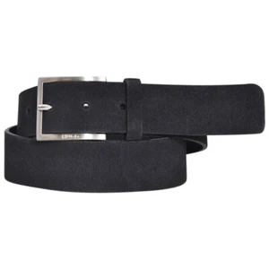 Hugo Boss Mirto_SZ35 50497455 Belt Men's Suede Leather Pin Buckle Black - Picture 1 of 21