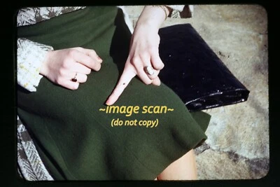 Woman w/ Lady Bug on Finger & Cameo Ring in early 1940's, Kodachrome Slide i27a - Image 1 of 2