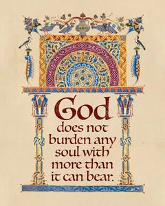 Inspired Remixed Historical Illuminated Manuscript 8 x 10 Art Print for Framing - Picture 1 of 4