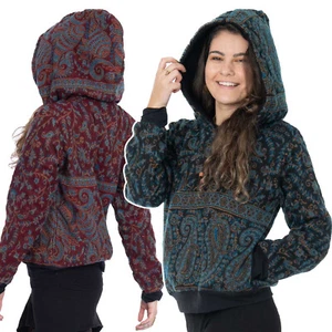 Cosy Paisley Blanket Hoodie, Winter Hippy Jumper, Psy Trance Festival Hoodie - Picture 1 of 21