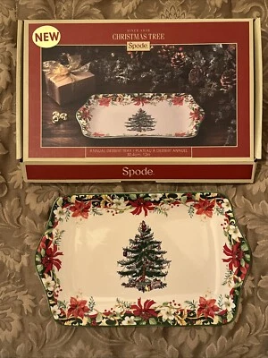 SPODE Christmas Tree 2018 Annual 12" Dessert Tray, Brand New In Box Retail $50 - Image 1 of 4