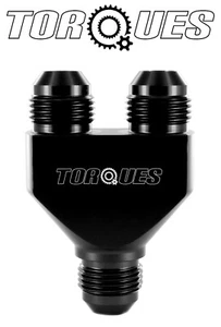 AN -8 (AN8 AN 08) Billet Aluminium In Line Y Block Adapter Fitting In Black - Picture 1 of 4