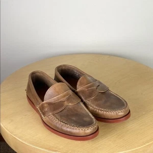 Rancourt & Co. Men's 8 Classic Brown Leather Loafers Boat Shoes Preppy Academia - Picture 1 of 9