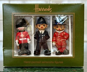 Vintage HARRODS London Gulliver’s People 3 handbemalte Terrakotta Ornamente in Box - Bild 1 von 14