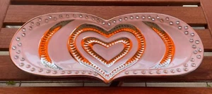 Tablett, Serviertablett, Herz, weiß, silber, Glitzersteine - Bild 1 von 5