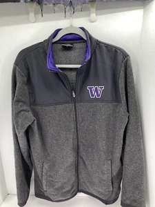 Washington Huskie Colosseum Fleece Jacket Women Medium Gray Full Zip Long Sleeve - Picture 1 of 14