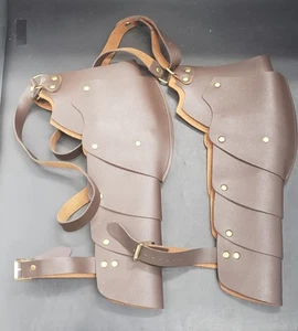 Echtes braunes Leder Schultern Mittelalter Schulter Rüstung Cosplay Kostüm - Bild 1 von 9