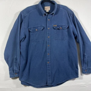 Camicia vintage Woolrich uomo XL blu velluto a coste bottoni tasche manica lunga outdoor - Foto 1 di 5