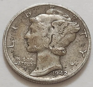 1942 P Mercury Dime 10c 90% Silver (MD33) - Picture 1 of 3