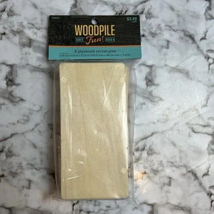 Woodpile Fun Utility Wood Panels 5.35" x 2.6" x 0.11" Rectangle Craft Boards - Picture 1 of 5
