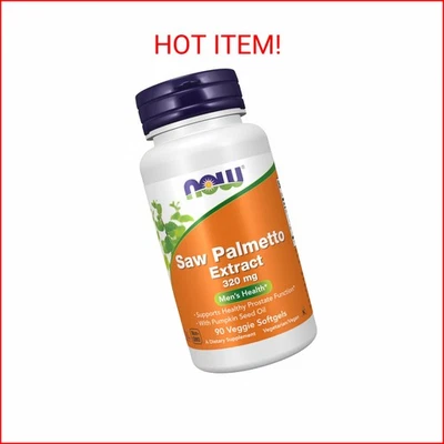 NOW Foods Supplements, Extracto de palma enana americana 320 mg con aceite de semilla de calabaza, para hombre Foto 1 de 2