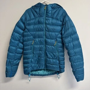 RAB Electron Pro Blue Turquoise Down Feather Quilted Puffer Jacket Coat. Size 8 - Picture 1 of 14
