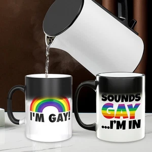 Gay Heat Change Mug 350ml Magic Color Changing Coffee Mug Funny Rude Mug Gifts - Imagen 1 de 14