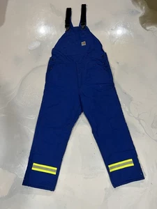 Carhartt Bib FR Overalls 34 X 32 Striped Quilt Lined Flame Resistant 100171 - Picture 1 of 12