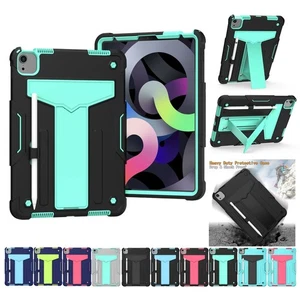 Shockproof Bicolor Hybrid Armor Grip Hard Stand Handy Case Cover For Apple iPad - Picture 1 of 56