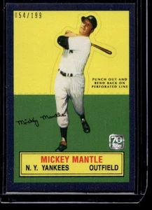 2021 Topps X Mickey Mantle Yankee Blue #33 1964 Stand-Up Mickey Mantle #054/199 - Picture 1 of 2